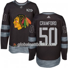 Chicago Blackhawks Hockeydrakt Corey Crawford 50 1917-2017 100th Anniversary Svart Adidas Authentic - Herre